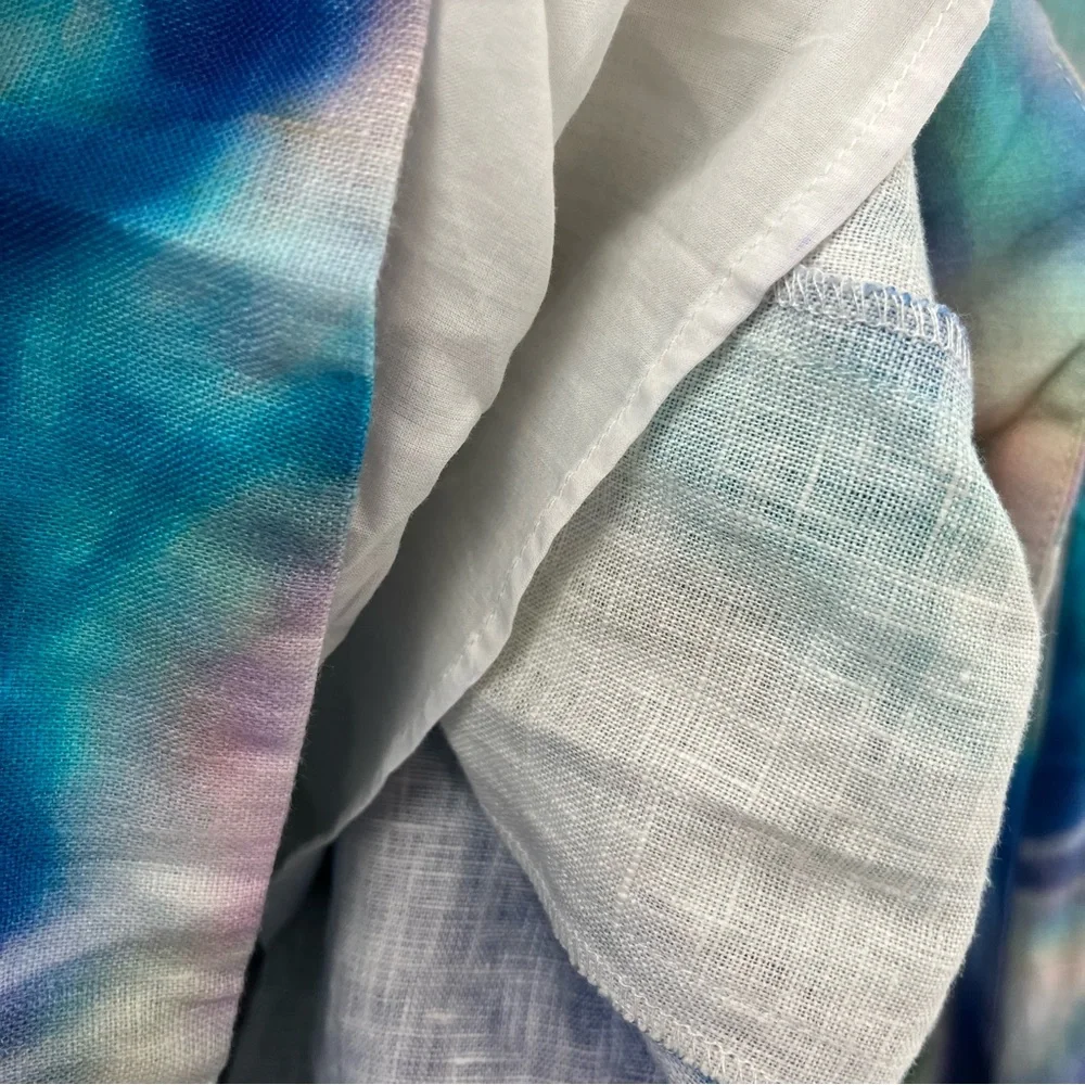 Elegant Multicolor Puff Sleeve Dress - Picture 13 of 16